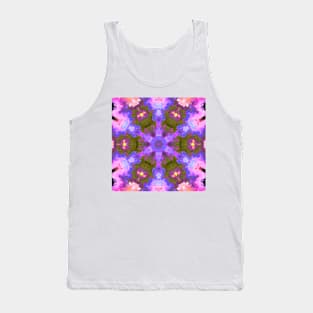 Psychedelic Kaleidoscope Flower Blue Purple and Pink Tank Top